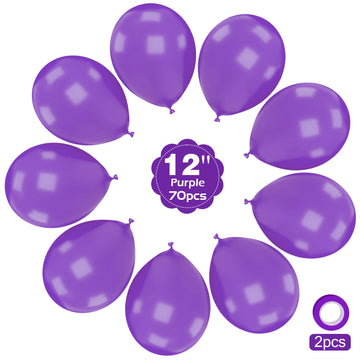 Moukiween Purple Balloons 12 Inch - 70 Pcs Light Purple Balloons For Wedding Baby Shower Birthday Halloween Christmas Party Decorations