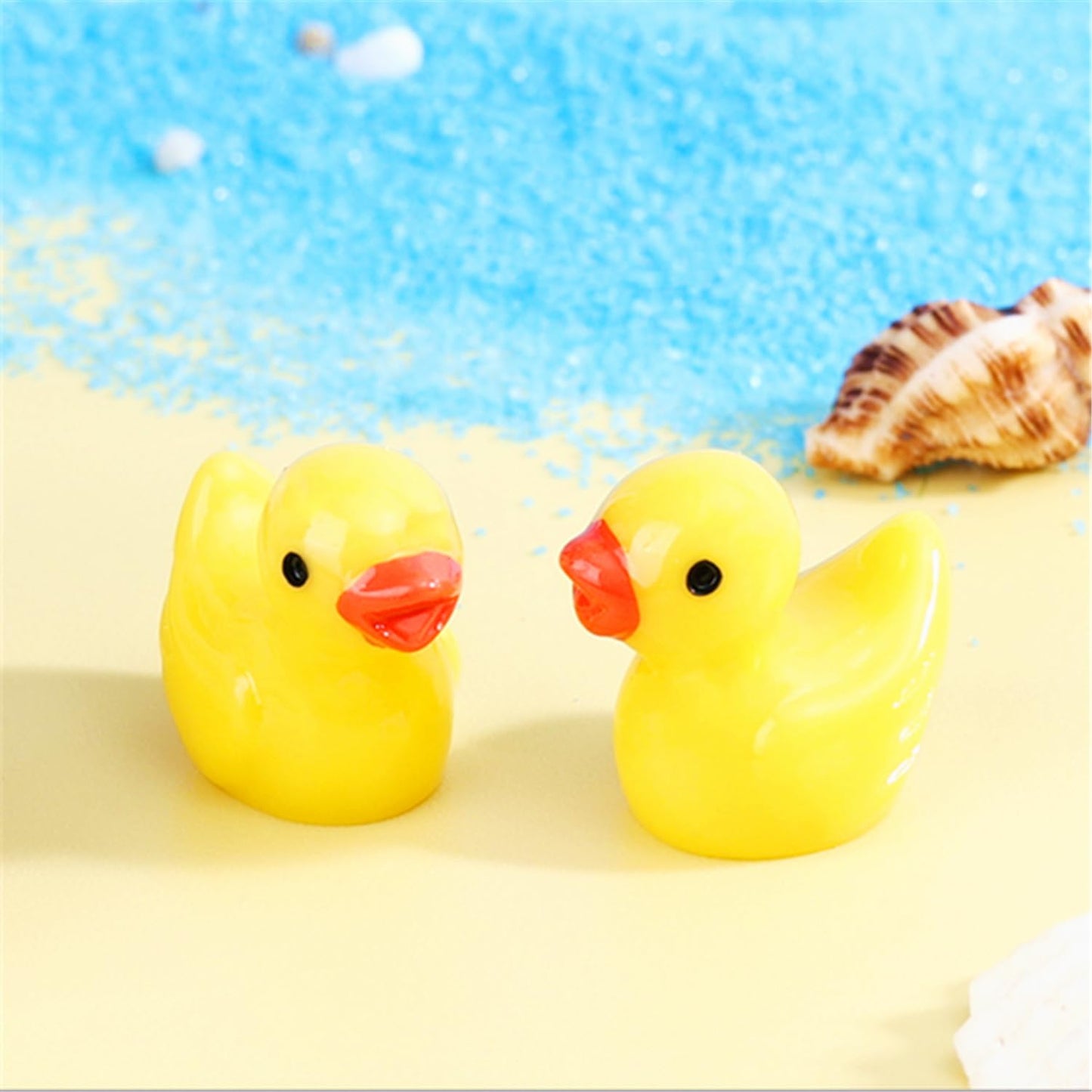 DZTIAN Yellow 130 Mini Resin Duck Garden Duck Class Activity Micro Landscape Decoration Ducklings Toy House Prank Christmas DIY