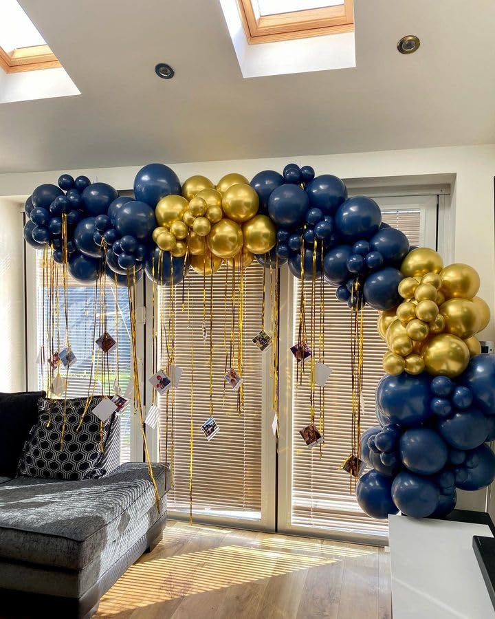 Bezente Navy Blue Balloons 18 Inch - 30 Pack Large Thick Blue Balloons Big Round Dark Blue Latex Balloons For Birthday Baby Show