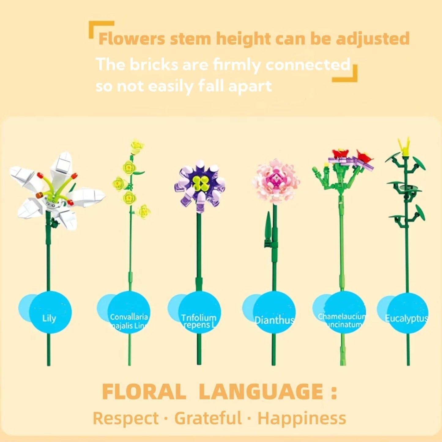 Wulobooi Flower Bouquet Building Set For Adults, Artificial Flowers With Lily Carnation Botanical Collection, 514 Pcs Romantic G