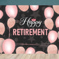 Untumble Happy Retirement Backdrop for Party Decorations  4 ft x 3 ft in Pink & Black Combination (Cloth Banner, Pack of 1)