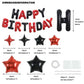 TONIFUL 35PCS 16 Inch Black Red Happy Birthday Balloon Black Red Happy Birthday Balloons Decorations with Star Balloons for Girl