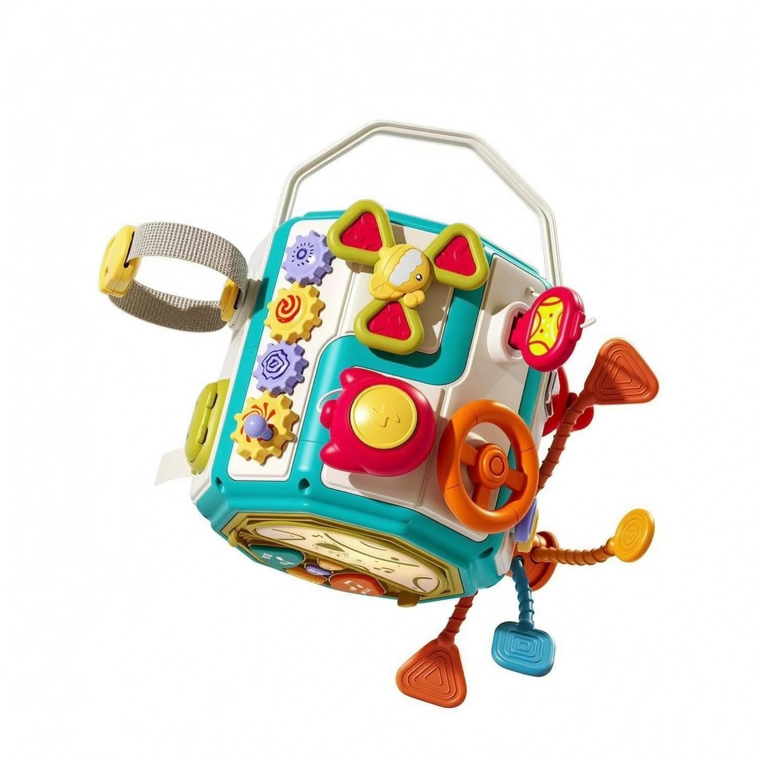 Zoomella Early Learning Polyhedral Drum Toy Interactive Sound And Light Drum Toy Percussion 1 Piece, 11Sided Music Drum|Other T