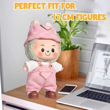 AICase for 17cm Doll Clothes/Outfit Clothes Set for 17cm Doll 3 Piece Set Hat Clothing Boys and Girls Stylish Adorable Dolls Clothes Accessories_Pink