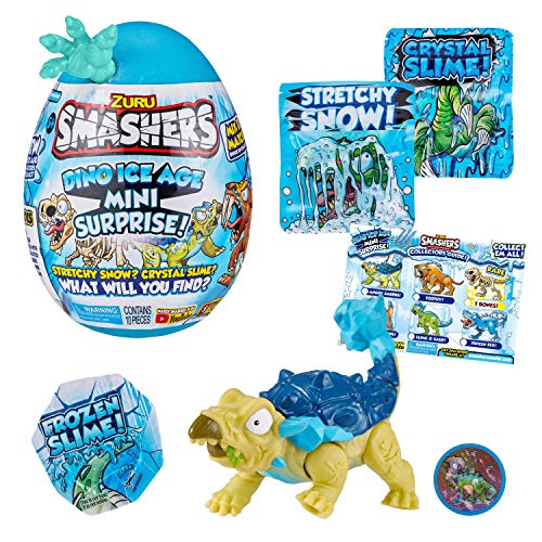 Smashers Dino Ice Age Ankylosaurus Mini Surprise Egg with Slime, Collectible Toy, Model 7456D