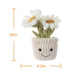Apricot Lamb Soft Daisy Plant Plush Toy, Stuffed Green Pot, Kawaii Plushie For Kids 10 Inches