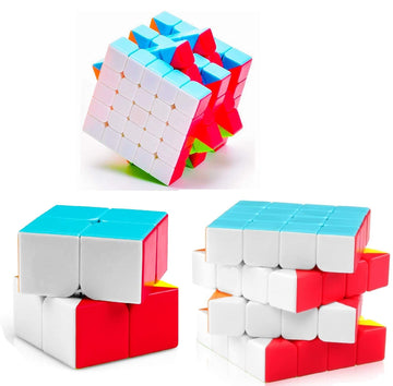 D Eternal Speed Cube Combo Set Of 2X2 4X4 & 5X5 High Speed Stickerless Magic Puzzle Cube Gift Set (Combo Of 2X2,4X4,5X5), Teen