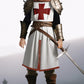 Vzqi Kids Crusader Costume White Medieval Knight Tunic Boys Outfit Renaissance Roman Warrior Costume Halloween With Belts M