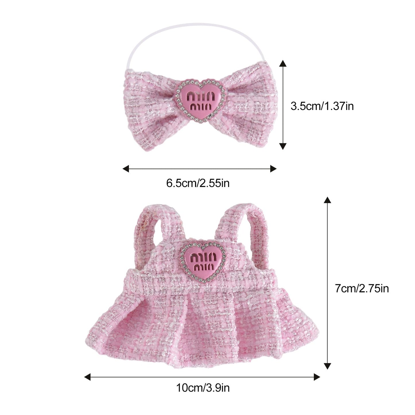 GDLSYLGHY Doll Clothes Set for LABUBU  Beautiful Outfits Suits Optimal for Your 5.9-6.7in Dolls Dressing Up  BubuDoll Clothing Accessories with Random Color Rain Boots(Pink Dress Suit with Bow)