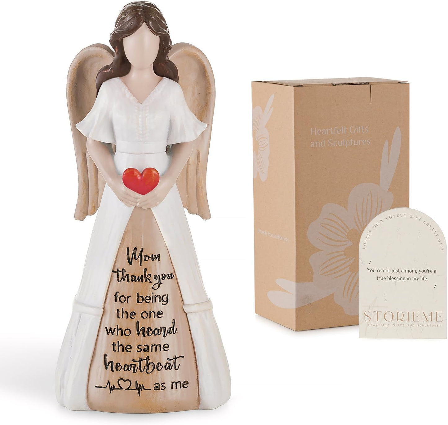 Storieme Gifts for Mom from Daughter Son: Thank You Moms Angel Figurines Statue - Sentimental Gift for Christmas Birthday Mother