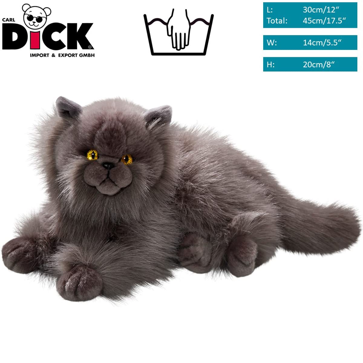 Cat, Persian Gray, 12 Inches, 30Cm, Plush Toy, Soft Toy, Stuffed Animal 3433