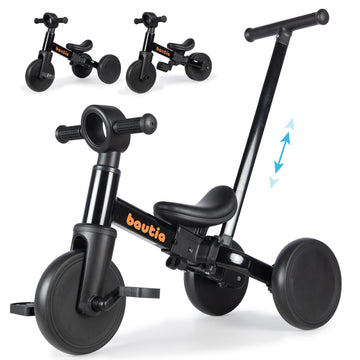Bautia Tricycle for Toddlers 1-3 with Push Handle, 5 in 1 Baby Balance Bike for 1-4 Years Old Kids Toy, Boys Girls Bicycle Gift