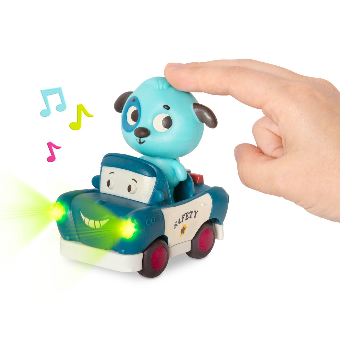 B. toys Mini Riders Cars & Animal Characters - Smart Car, Police Car, Van - Lights & Sounds - Multicolor - 12 Months+ - Model BX2314Z