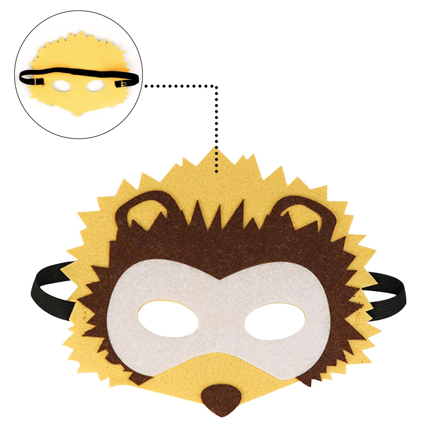 Jtnohx Felt Animal Masks, 10 Pcs Halloween Mask, Animal Costume For Birthday Party Supplies (Hedgehogs Mask)