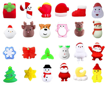 Jdsty 24Pcs Christmas Mochi Squishy Toys Christmas Toys Squishies For Kids Girls Boys Toddlers Christmas Party Favors Stocking S
