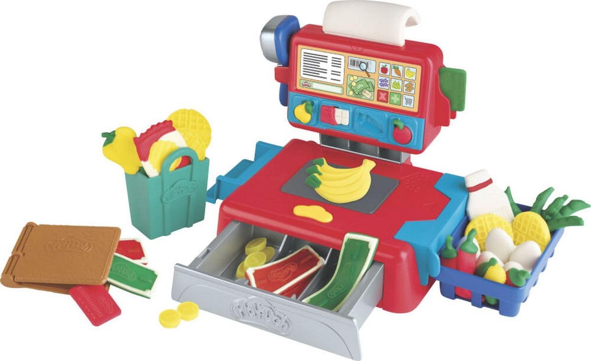 Play-Doh Cash Register Toy for Kids 3 Years and Up with Fun Sounds, Play Food Accessories, and 4 Non-Toxic Colors