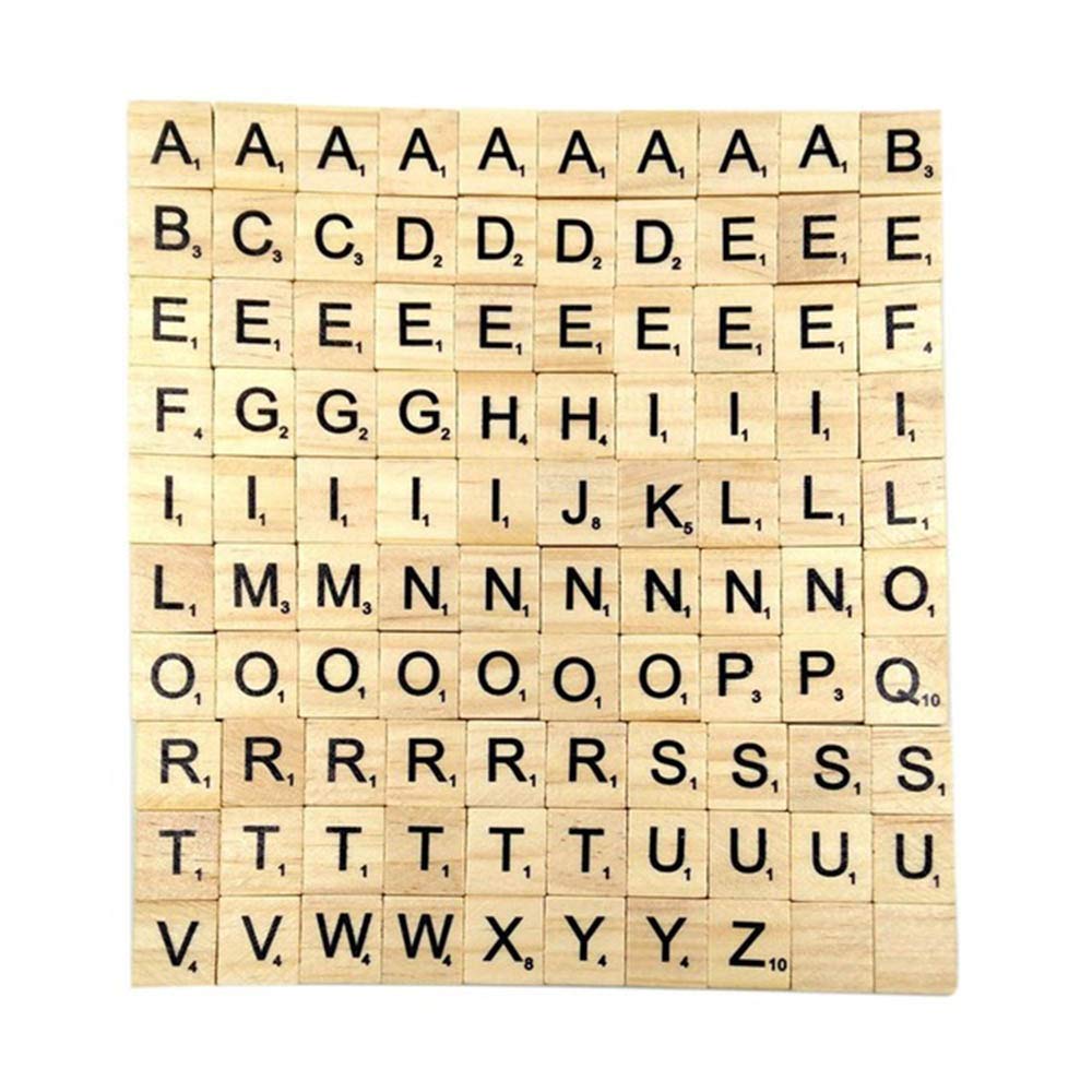1000Pcs Scrabble Letters For Crafts - Diy Wood Gift Decoration - Making Alphabet Coasters And Scrabble Crossword Game Wood Letter Tiles/Wooden Scrabble Tiles A-Z Capital Letters For Crafts, Pendants,