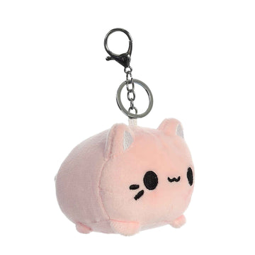 Aurora® Enchanting Tasty Peach® Strawberry Meowchi Keychain Stuffed Animal - Bright & Colorful Design - Showpiece Plush - Pink 3.5 Inches
