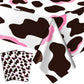 3 Pcs Pink Cowgirl Cow Print Table Cover Plastic Rectangle Cowgirl Farm Animal Theme Party Tablecloth Pink Black and White Cow P