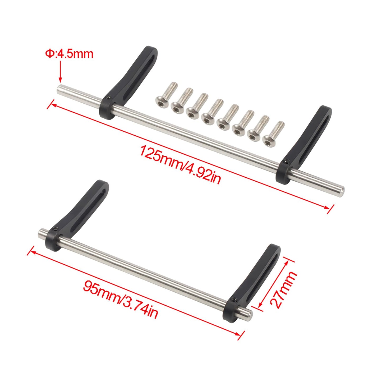 Aluminum 4.5Mm Tube Modular Bumper Front Rear Adjustable Fairlead For 1/10 Rc Crawler Lcg Rigs Builds Trx4 Trx6 Scx10 Gspeed Ele