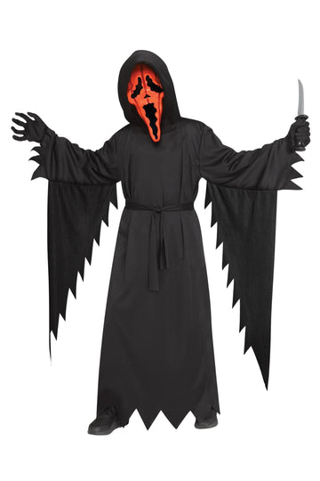 Child Pumpkin Ghost Face Costume Large