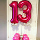 40 Inch Hot Pink 13 Number Balloons Giant Jumbo Huge 13 Or 31 Foil Mylar Helium Number Digital Balloons Dark Pink Birthday Mylar
