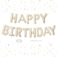 Happy Birthday Balloons Banner Beige,16 Inch Cream White Mylar Foil Letters Birthday Sign Banner Bunting For Boys Girls Men Wome