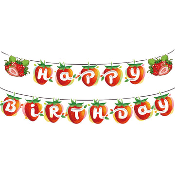 Meetingu Happy Birthday Strawberry Banner Strawberry Happy Birthday Sign Banner Strawberry Banner Birthday Strawberry Themed Bir