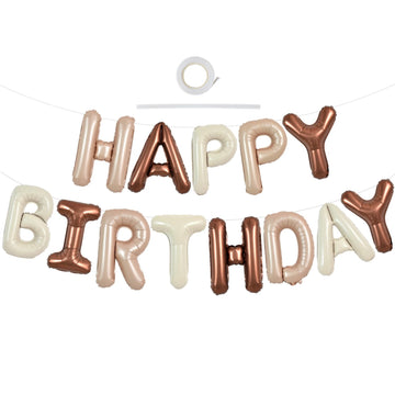 Toniful Happy Birthday Balloons Banner 16 Inch Mylar Foil Letters Birthday Sign Reusable For Girls Boys Kids & Adults Birthday P