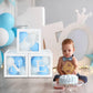 Toniful 1St Birthday Party Supplies Macaron Blue White Balloon Box With Letters One, Baby Boy Theme One Year Old Birthday Party