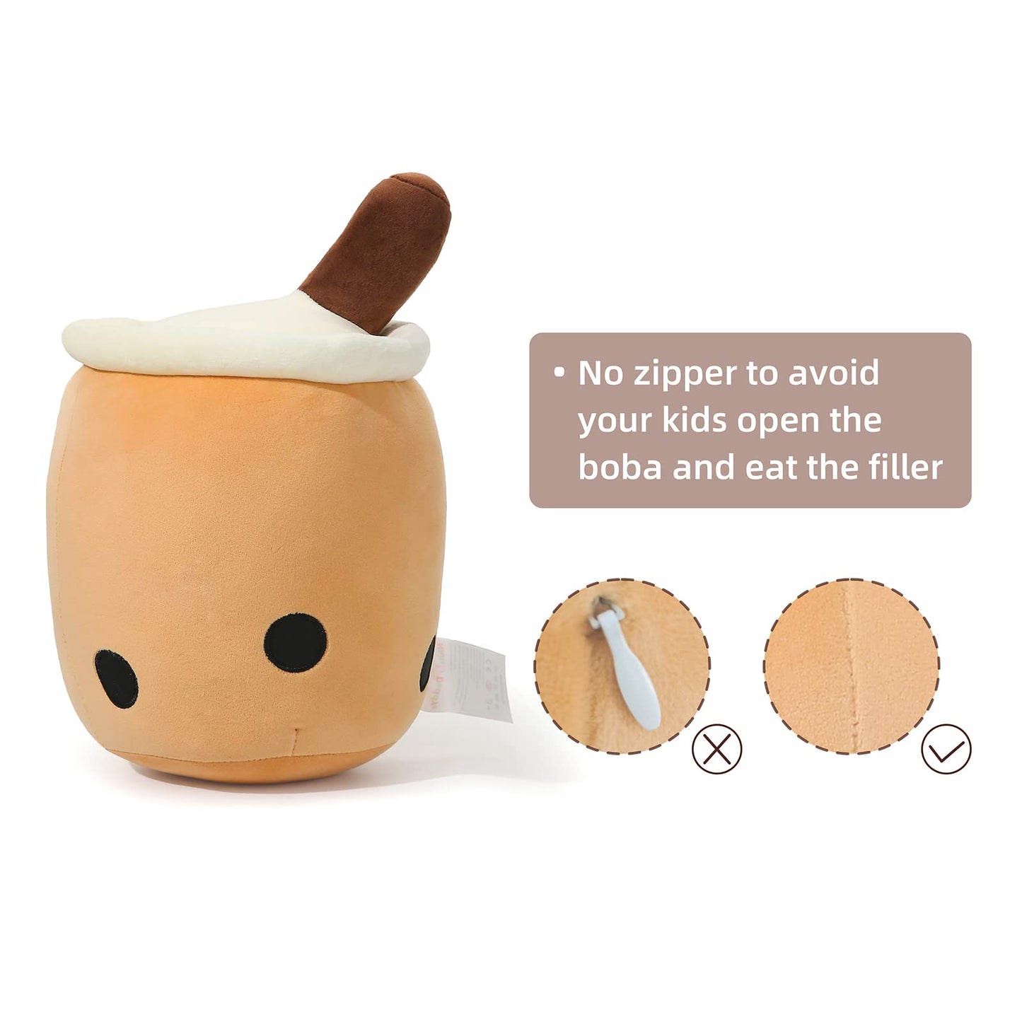 Niuniu Daddy Boba Plush 9.4In Mini Kawaii Plushies Bubble Tea Cute Squishy Pillow Soft Small Milk Tea Stuffed Animal For Kids/Gi