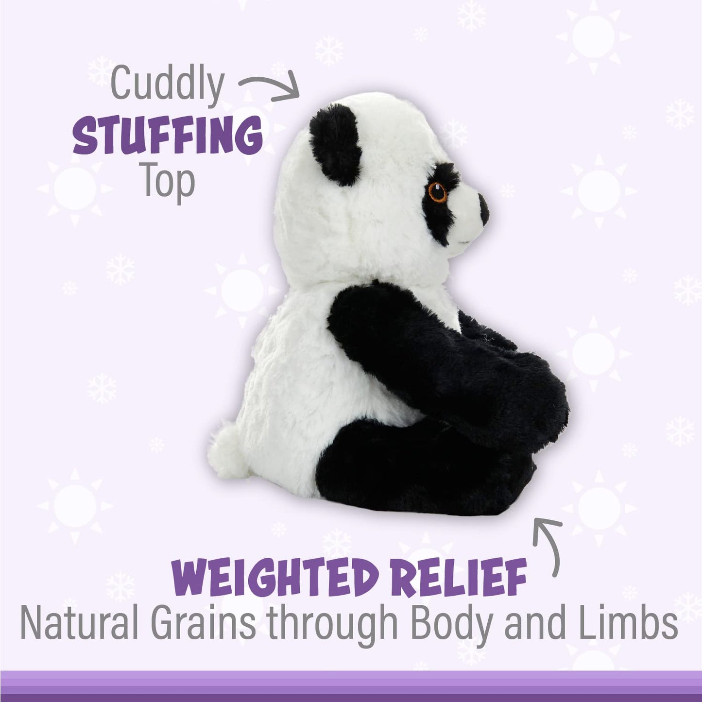 Warm Pals - Bamboo Panda - 1.5Lbs - Cozy Microwavable Lavender Scented Plush Toys - Heated Stuffed Animal - Heatable Coolable Bedtime Comfort Plushie