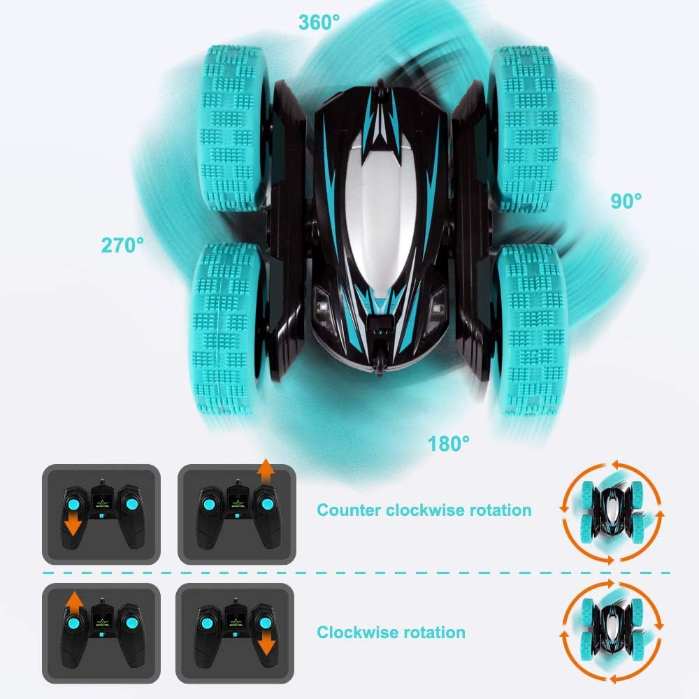 FREE TO FLY Remote Control Car: Double Sided 360Rotating 4WD RC Cars 2.4GHz Electric Race Stunt Toy Car Rechargeable Toy Cars fo