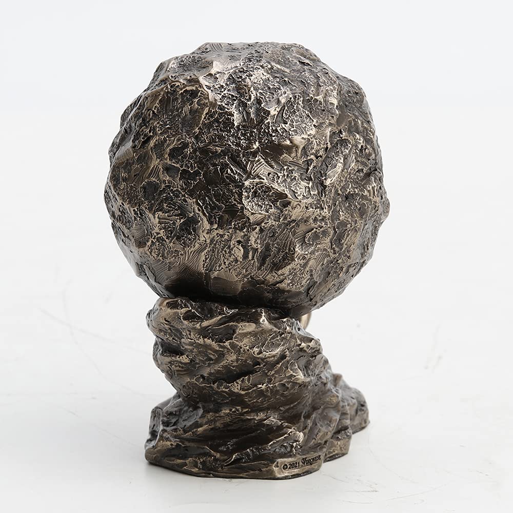 Veronese Design 4 3/8 Inch Tall Sisyphus Rolling The Boulder Cold Cast Bronzed Resin Greek Roman Sculpture Collectible Figurine