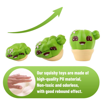 Anboor 4.1 Inches Squishies Cactus Scented Jumbo Slow Rising Kawaii Squishie Stress Relief Toy For Collection Random Delivery
