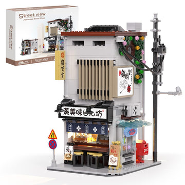 Ravayo Japanese Street View Baozi Shop Building Blocks Toy - 1155Pcs Mini Brick Simulation Architecture Construction Toy