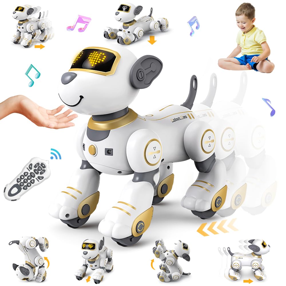 Vatos Remote Control Robot Dog Toy For Kids - Interactive Touch & Follow 17 Functions Robot Dog Pet, Programmable Smart Walking 