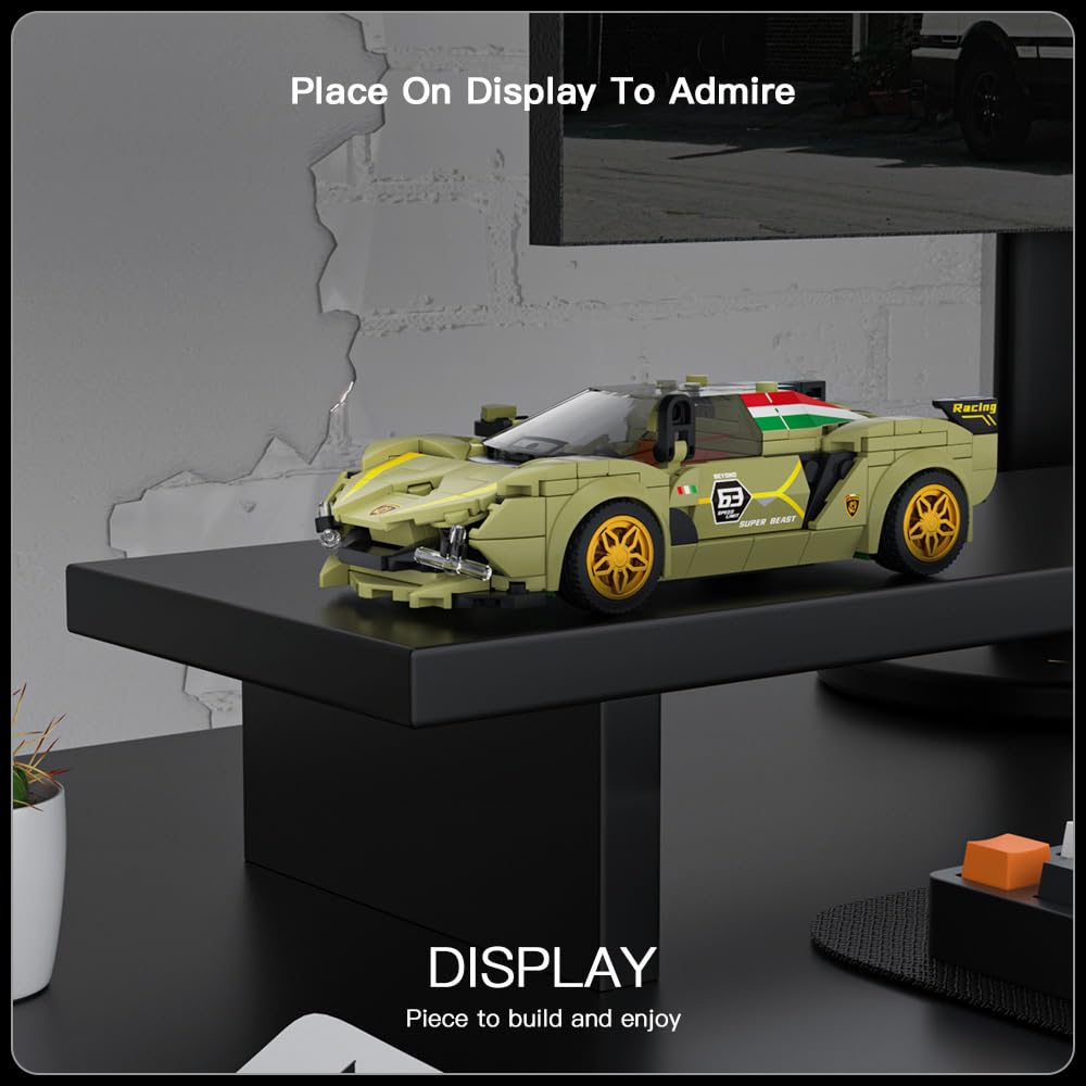 Mould King Speed Champion Sina Super Car Building Sets With Display Case,27003 Model Car Kits Sports Car Building Blocks, Cool Simulation Cockpit Race Car Building Kits For Adults Kids 8+(333 Pcs)