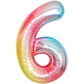 KatchOn, Giant Rainbow Number 6 Balloon - 40 Inch | 6 Year Old Birthday Balloons for 6th Year Decoration | 6 Number Balloons for