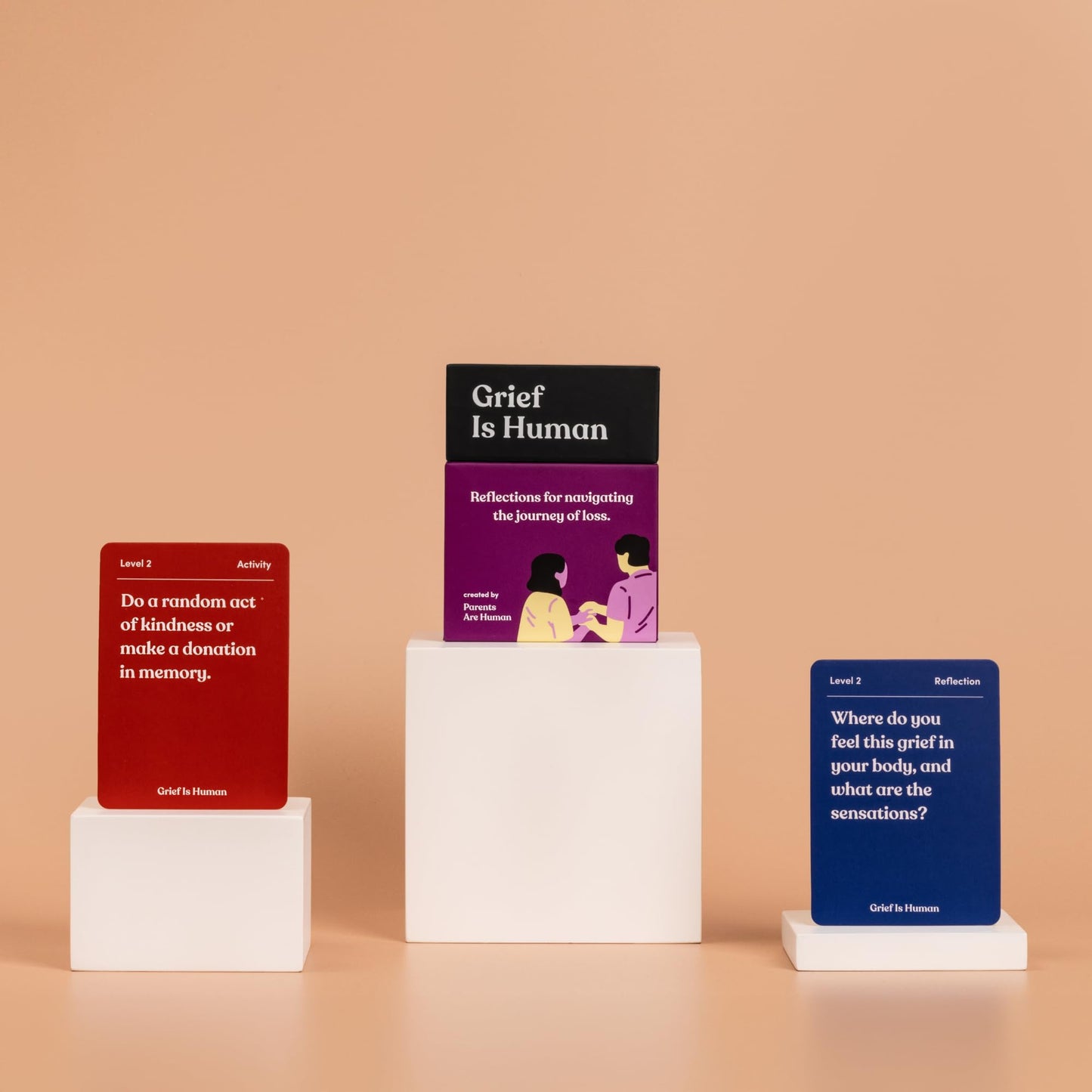 Grief Is Human | Family & Friends Conversation Card Game For Grieving | 70 Cards To Help You Process The Journey Of Loss | Thera
