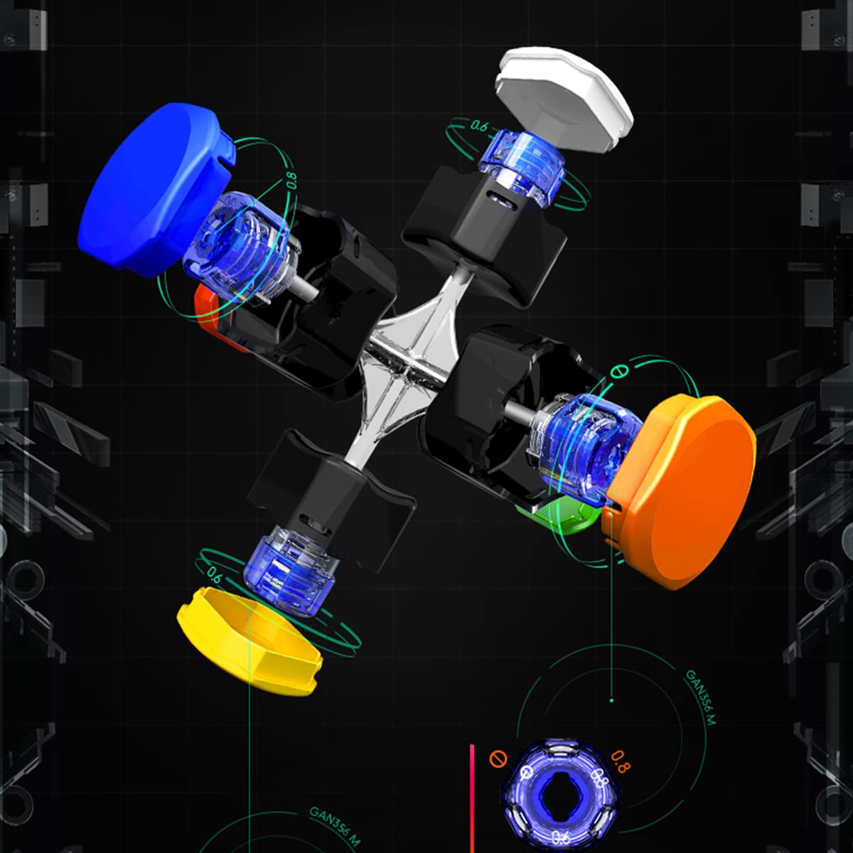 Hellocube Gan 356 M 3X3 Magic Speed Cube Stickerless 3X3X3 Magnetic Cube Gans 356M(Standard Version With Ges)