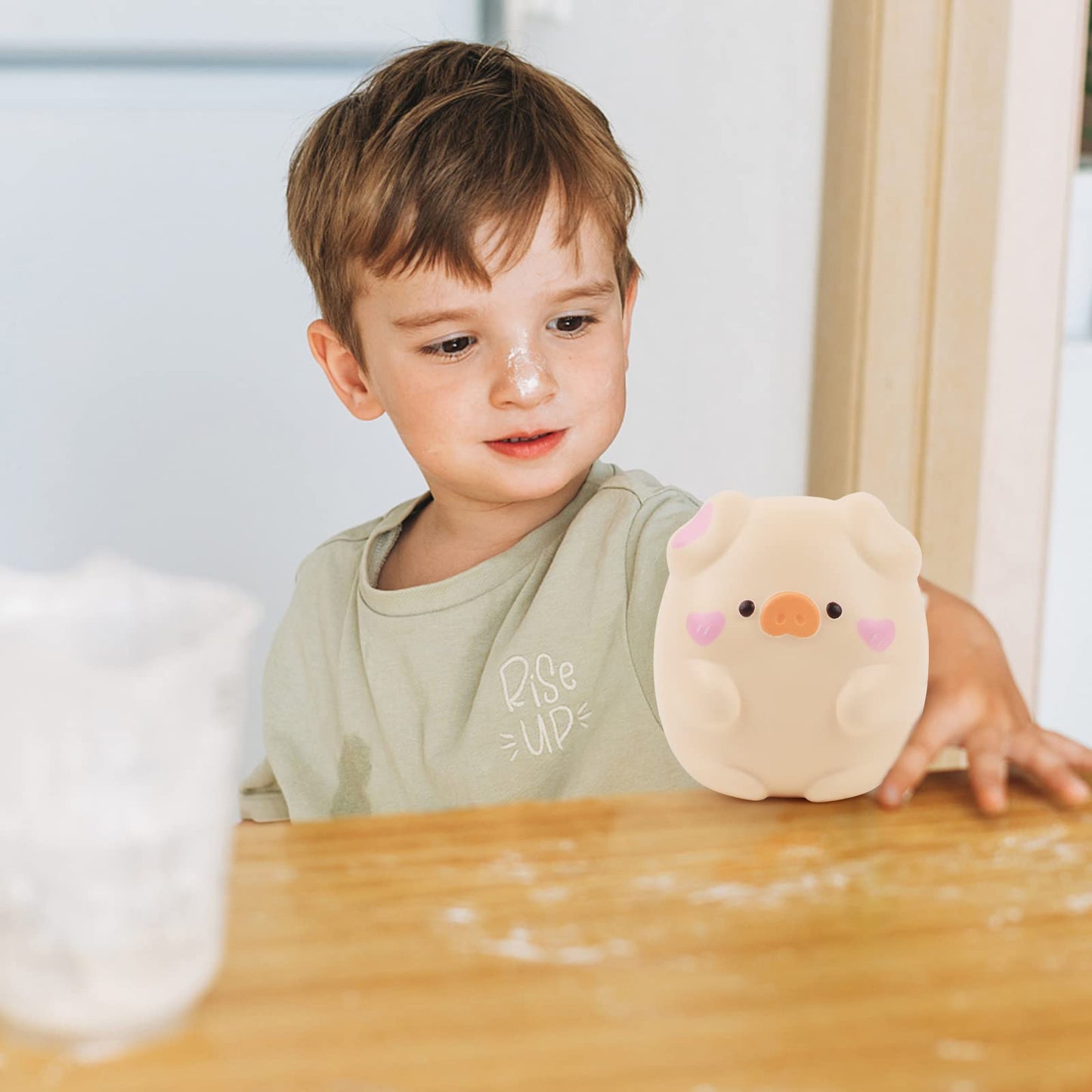 Anboor 4.3  Squishies Toy Shy Pig Kawaii Soft Squishies Animals Toy Slow Rised Squeeze Piggy Squish Stress Relief for Kid mature-themed Toys