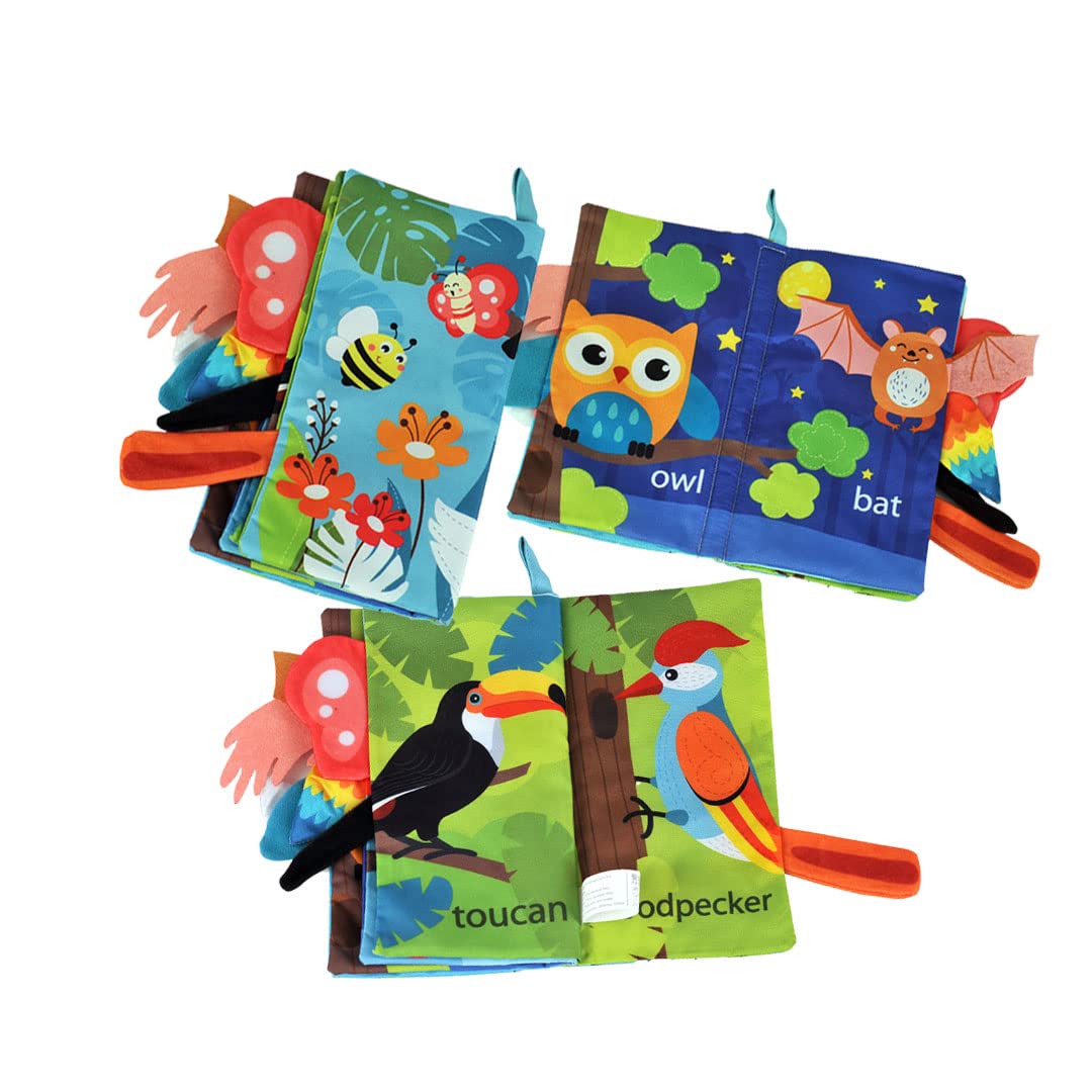 Adore Baby Cloth Books Toys, Touch And Feel Crinkle Cloth Books For Babies, Infants & Toddler, Early Development Interactive Car