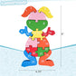 Lovestown Rabbit Wooden Puzzles, 26Pcs Alphabet And Number Building Blocks Wood Jigsaw Puzzle For Kids Preschool