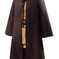 Rongxu Kids Tunic Costume Hooded Robe Outfits Full Set Halloween Cosplay Costume (Medium, Light Brown Full Set)
