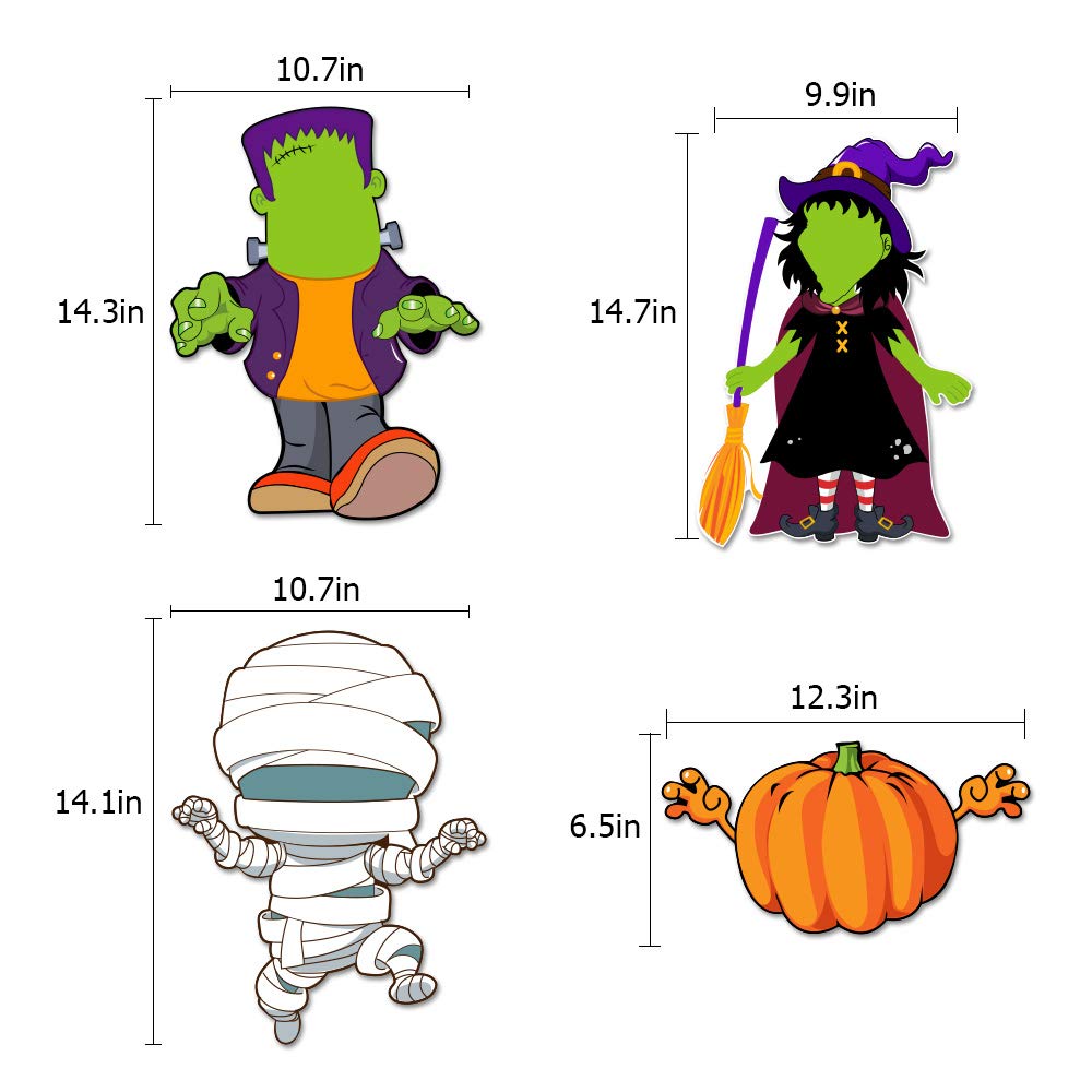 Make Your Own Jack-O-Lantern,Mummy,Witch,Monster Hunt Craft Stickers Kids Halloween Decorations 16Pcs
