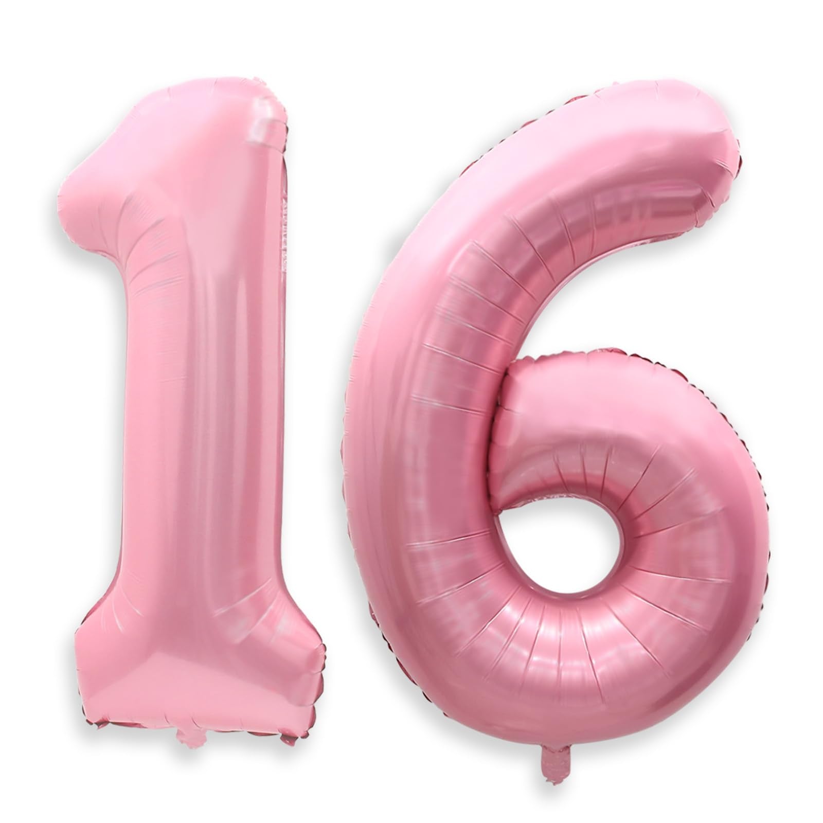 40 Inch Pink 16 Balloon Numbers, Large Number 16 Balloons Pink Foil Number Balloons, Light Pink 16th Mylar Birthday Balloons for