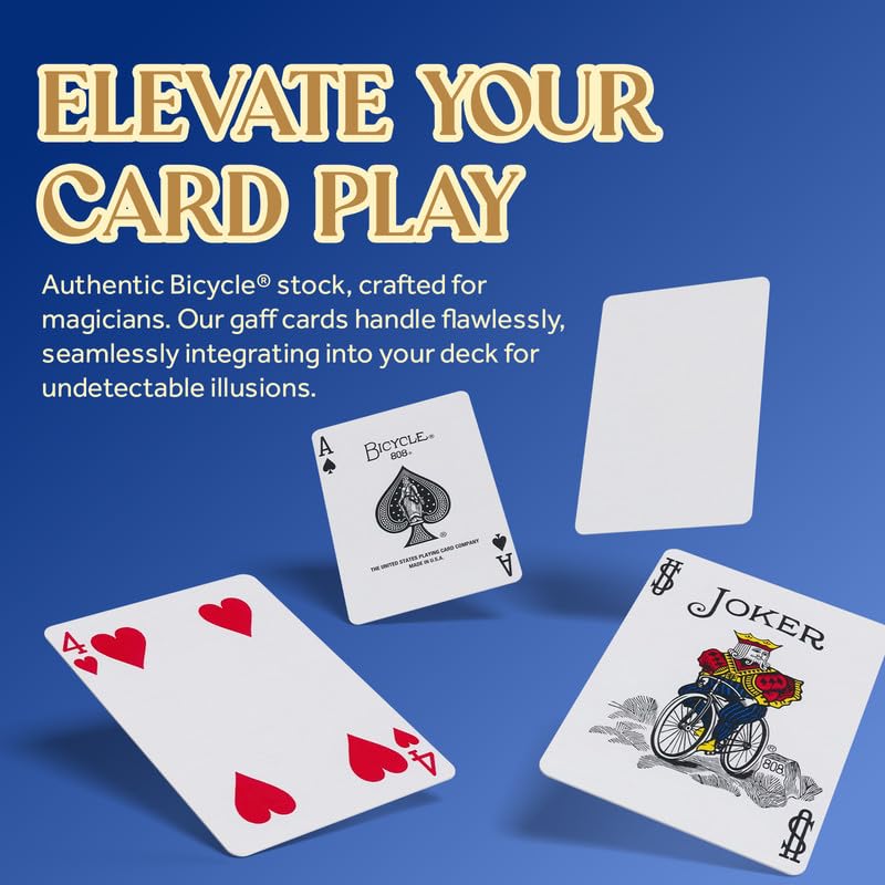 Hat Trick Magic Bicycle Rider Back Gaff Playing Card Decks (Blank Face, Blue Back)