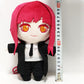 Jcvcx Red Hair Girl With Black Overcoat Plush Toy Anime Figure Stuffed Plushies Soft Doll Pillow