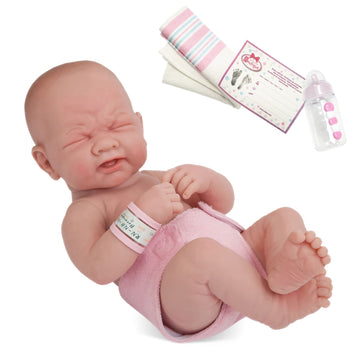 Jc Toys, La Newborn First Tear | Anatomically Correct Real Girl Baby Doll | 14'' All-Vinyl | Includes Hospital Blanket, Bracelet